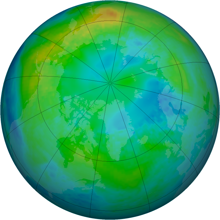 Arctic ozone map for 24 October 2001